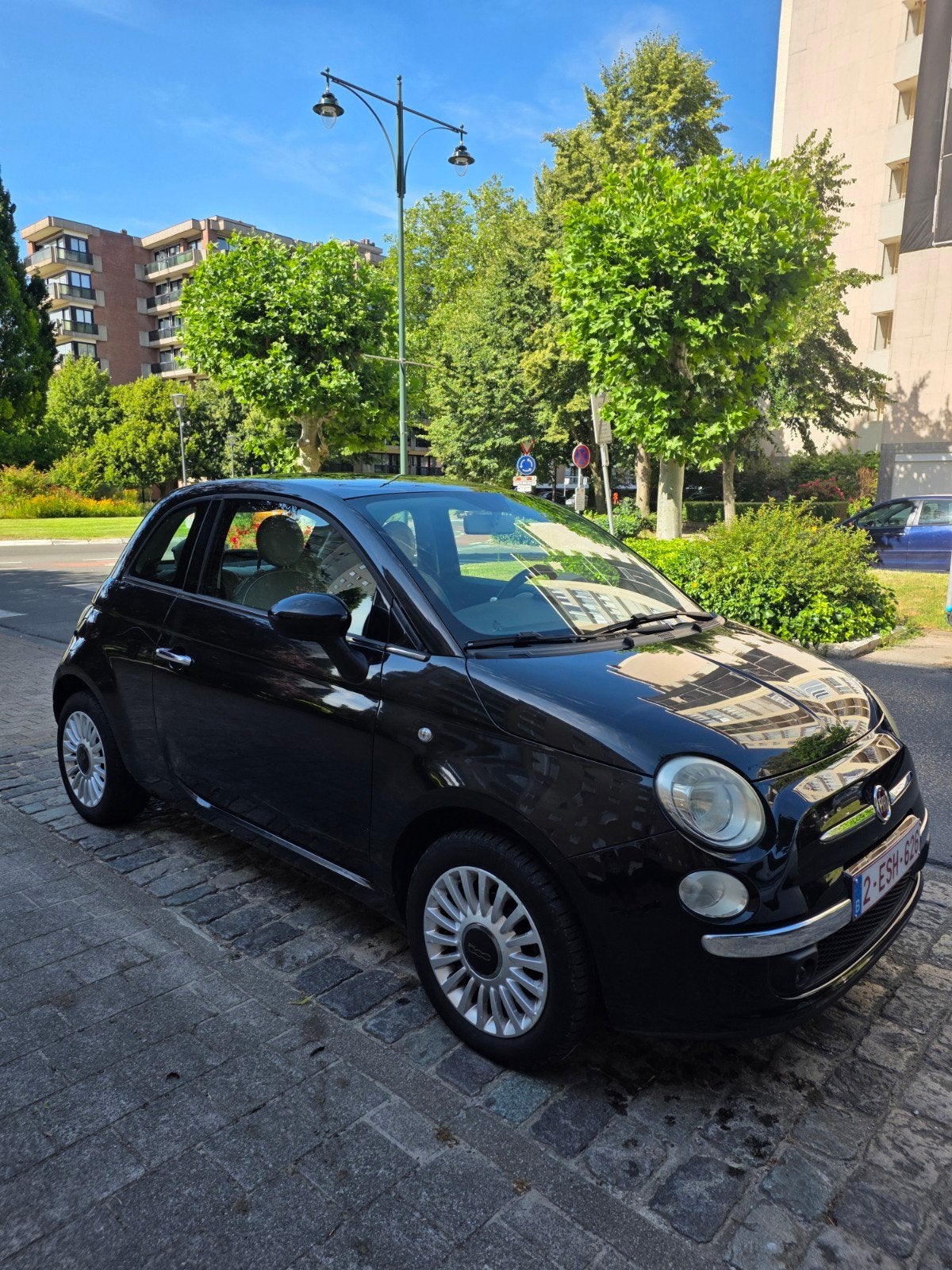 Fiat 500 1.2 i Lounge — Panoramisch dak en airconditioning —, Auto's, Fiat, Voorwielaandrijving, 4 zetels, Stof, 4 cilinders