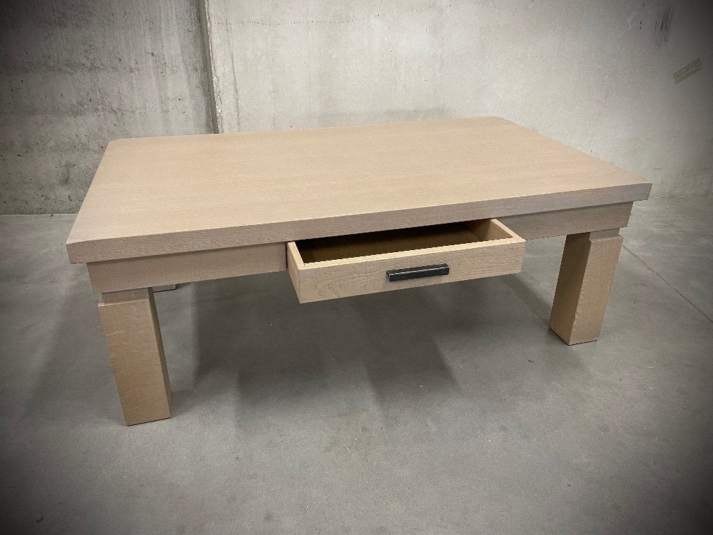 Salontafel kaprun in eik / als nieuw !, Ophalen, Zo goed als nieuw, Eikenhout