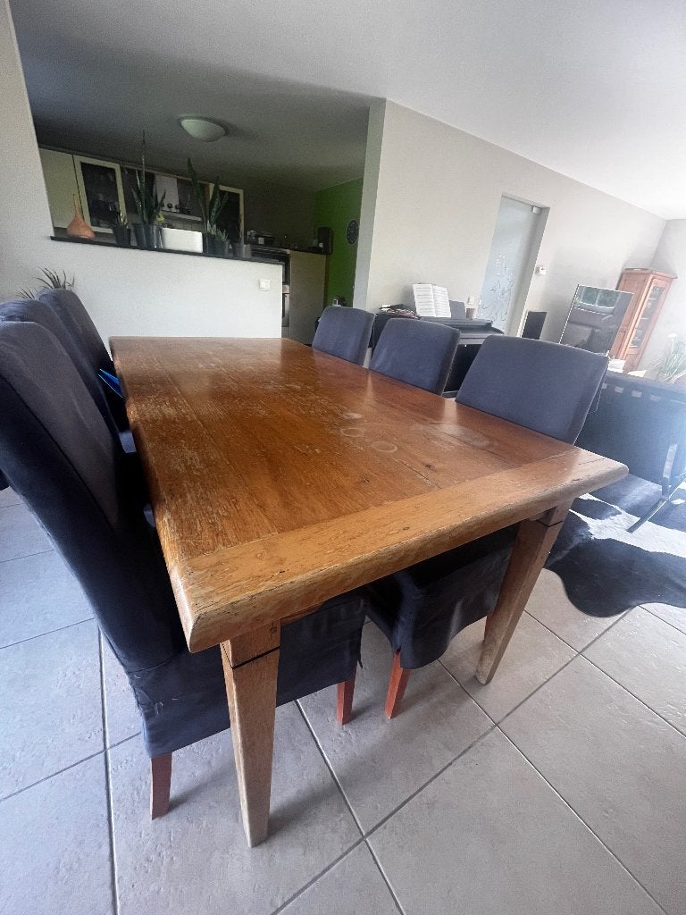 Eetkamertafel, Ophalen, Gebruikt, 100 tot 150 cm, Eikenhout