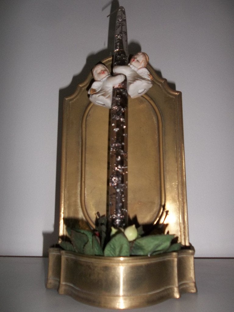 Kaarswandhouder vintage met engelen in perfecte staat, Antiek en Kunst, Ophalen of Verzenden
