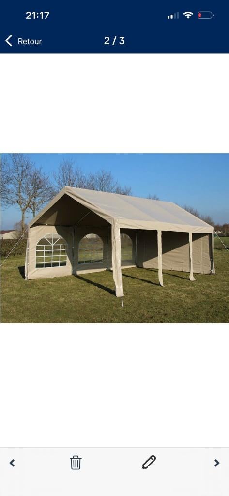 Tonnelle 5x6 beige à louer (250 euros/WE), Enlèvement, Comme neuf, 5 à 8 mètres, 4 à 6 mètres