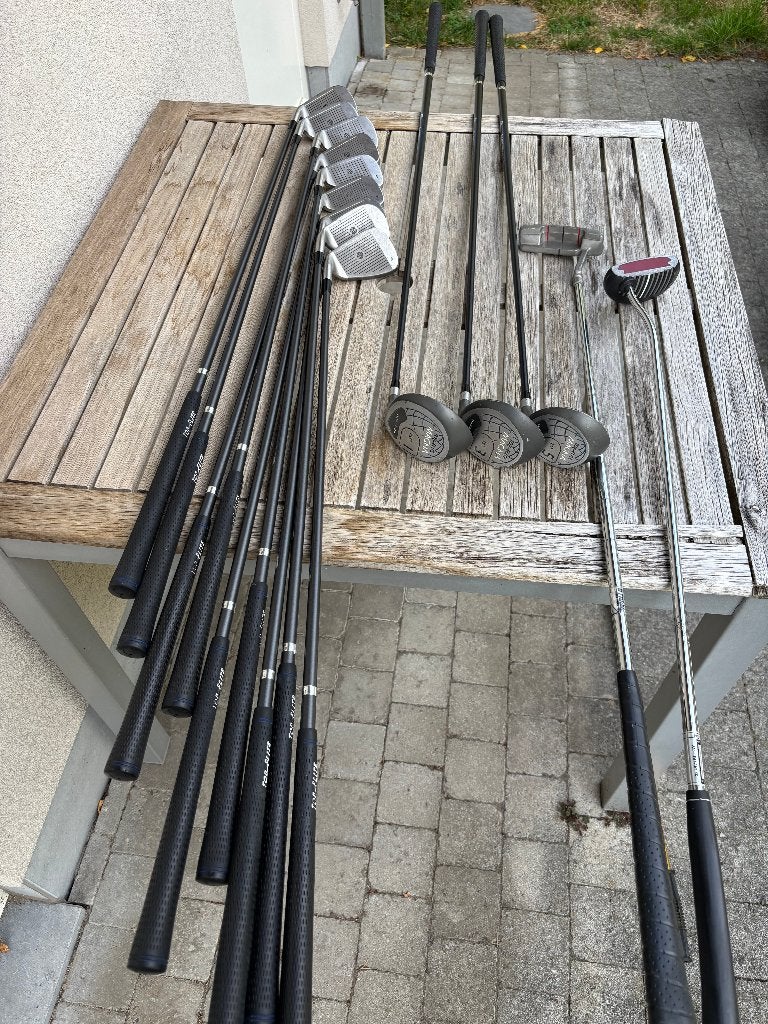 Set de golf XXL complet 15 clubs - chariot - 2 sacs, Enlèvement, Utilisé, Set, Autres marques