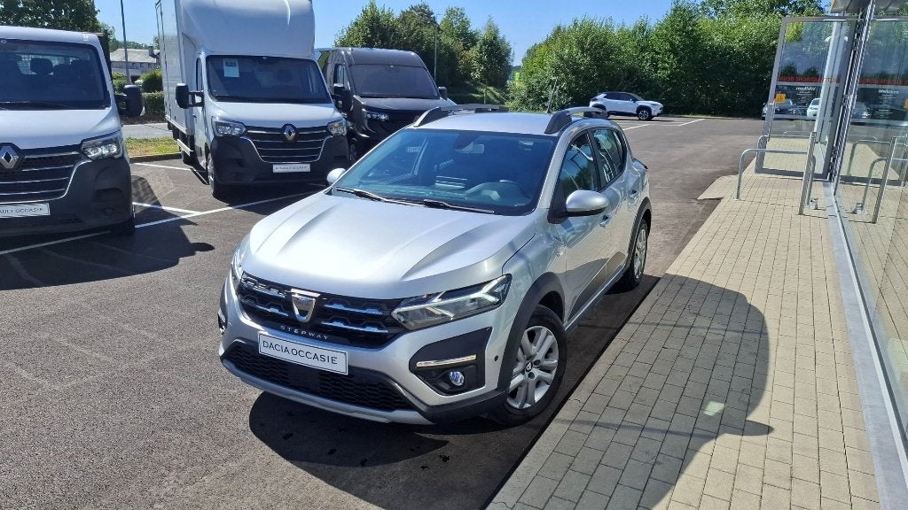 Dacia Stepway 90Pk benz+LPG, airco, GPS, camera, dodehoekw., Autos, Argent ou Gris, Achat, Euro 6, Garantie prolongée