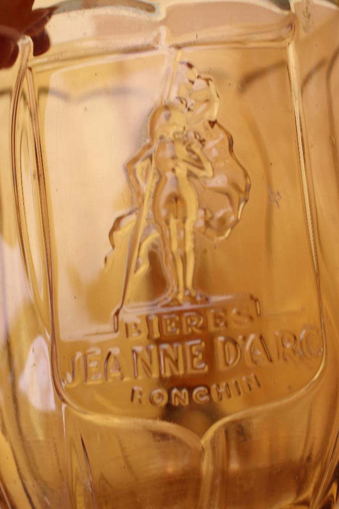 Brau kruik bier Jeanne d'Arc Ronchin Ronchin Lille art deco, Verzamelen, Biermerken, Ophalen of Verzenden