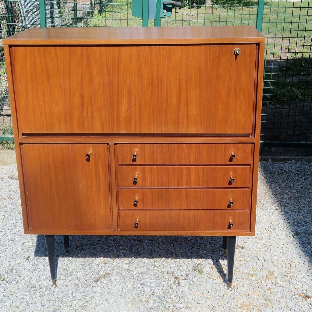 vintage secretair bureau van MDK  , lp kast , muziek, Huis en Inrichting, Kasten | Dressoirs, Ophalen of Verzenden