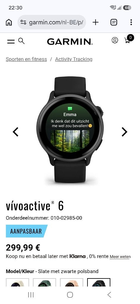 Vivoactive 6 ,Slate White Black Band smartwatch nieuw! 149€, Ophalen of Verzenden, Nieuw