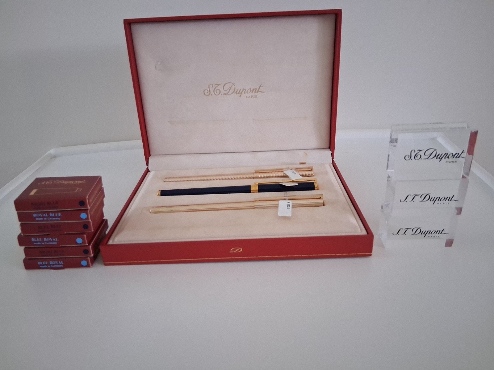 Lot de 3 stylos à plume Dupont, neufs, en or 750 18 carats, Collections, Enlèvement ou Envoi, Neuf, Autres types