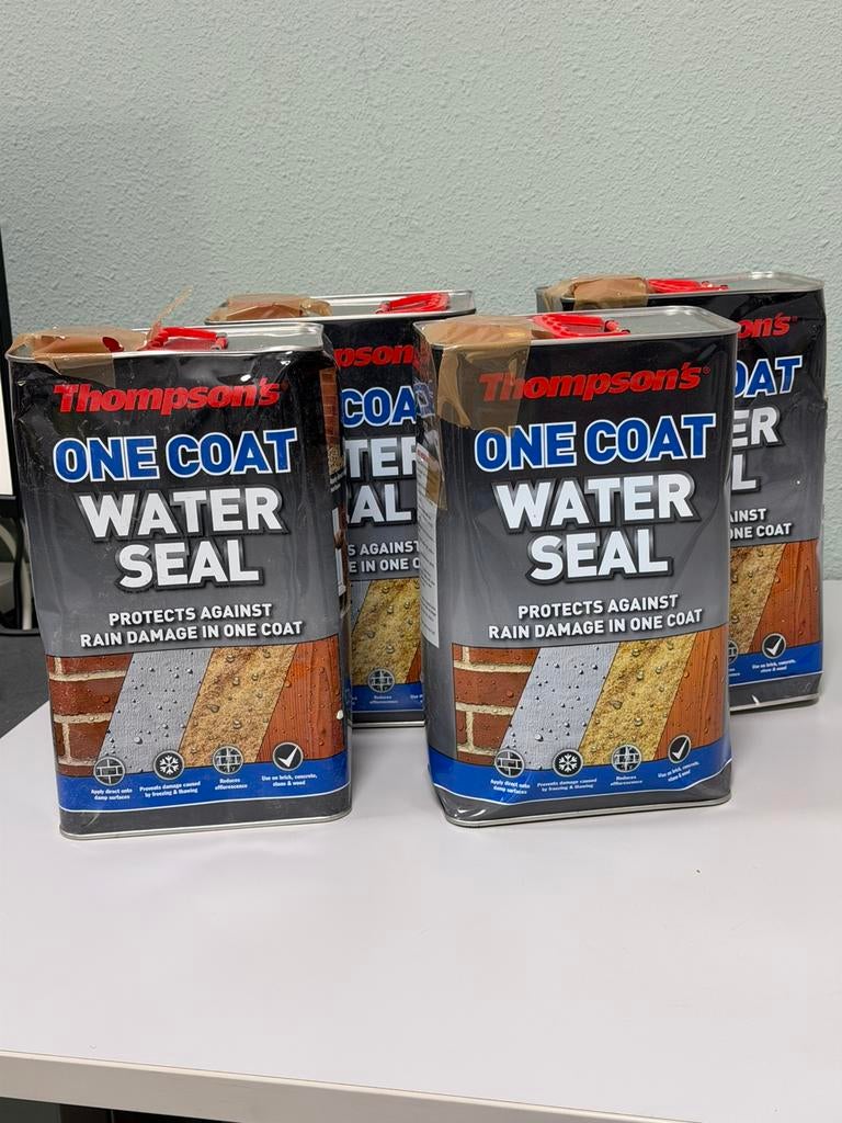4x 5L Thompson One Coat WaterSeal impregneer waterafdichting, Doe-het-zelf en Bouw, Ophalen of Verzenden, Nieuw