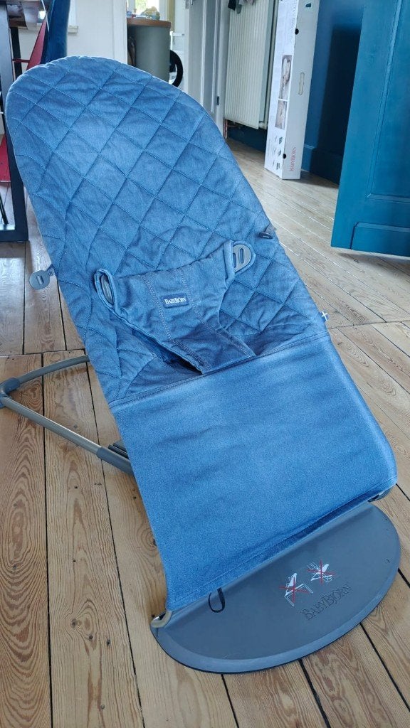 Relax BabyBjörn bleu, « Bouncer Bliss », Autres marques, Enlèvement, Utilisé, Avec ceinture(s)