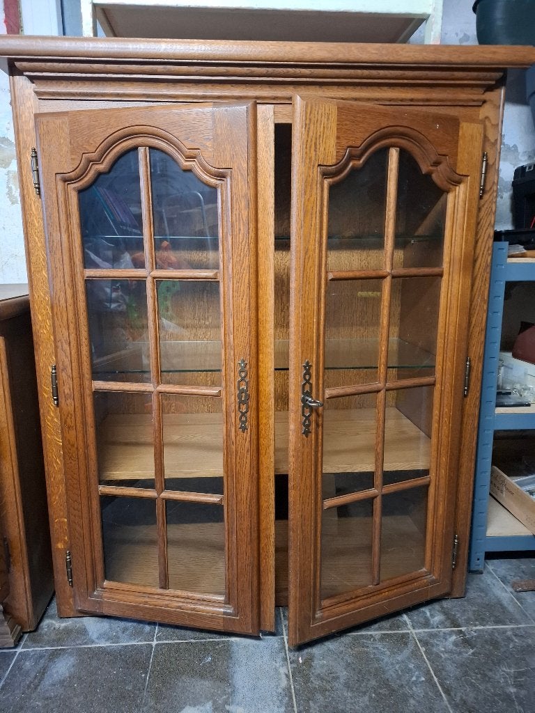 Buffet -Vitrine en très bon état, Ophalen, Gebruikt, 200 cm of meer, Eikenhout