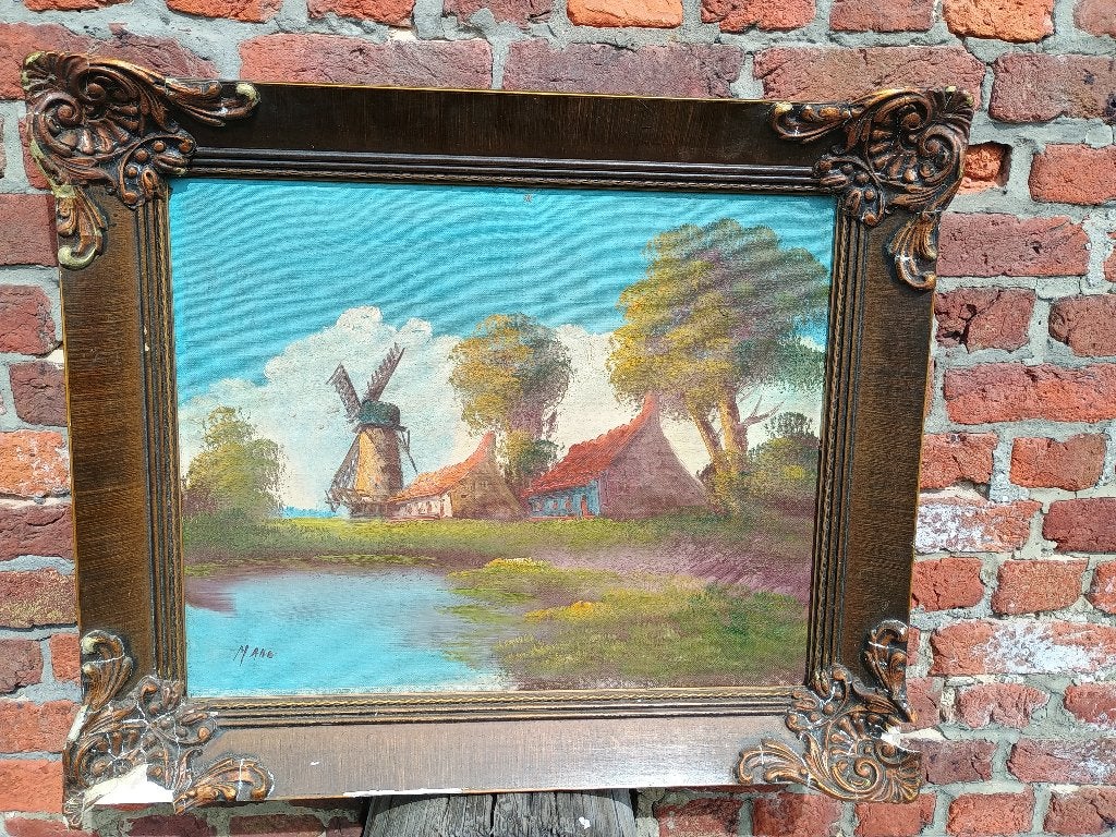 oud olieverfschilderij MARE 49  x 39 cm, Enlèvement ou Envoi, Signé, Toile