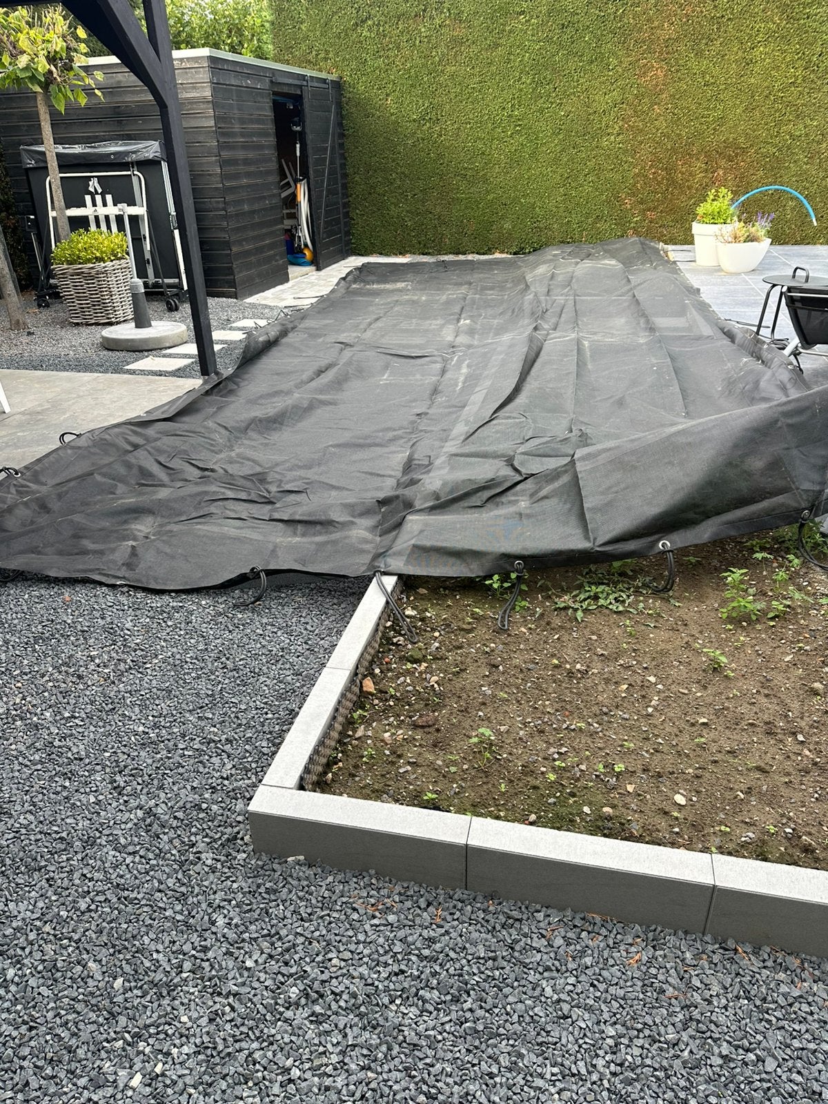 Waterdoorlatend winterzwembadzeil 10 m op 4,2 m, Enlèvement, Utilisé, Couverture de piscine