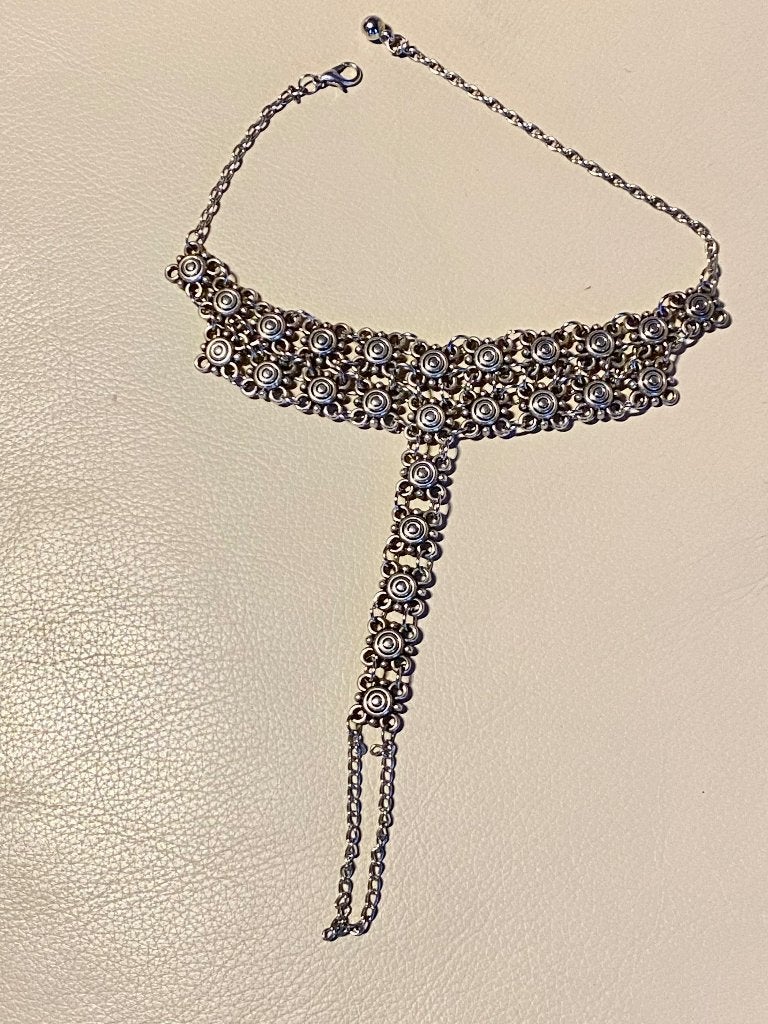 Set van 2 armbanden: ketting voor vinger en pols, Overige materialen, Ophalen of Verzenden, Zo goed als nieuw, Met bedels of kralen
