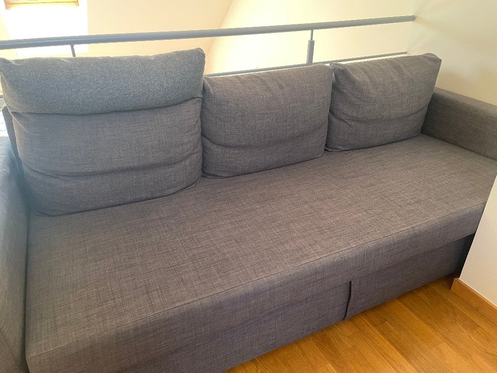 Canapé-lit | IKEA FRIHETEN 3 places | Gris foncé, Huis en Inrichting, Ophalen, Gebruikt, 100 tot 125 cm, Driepersoons