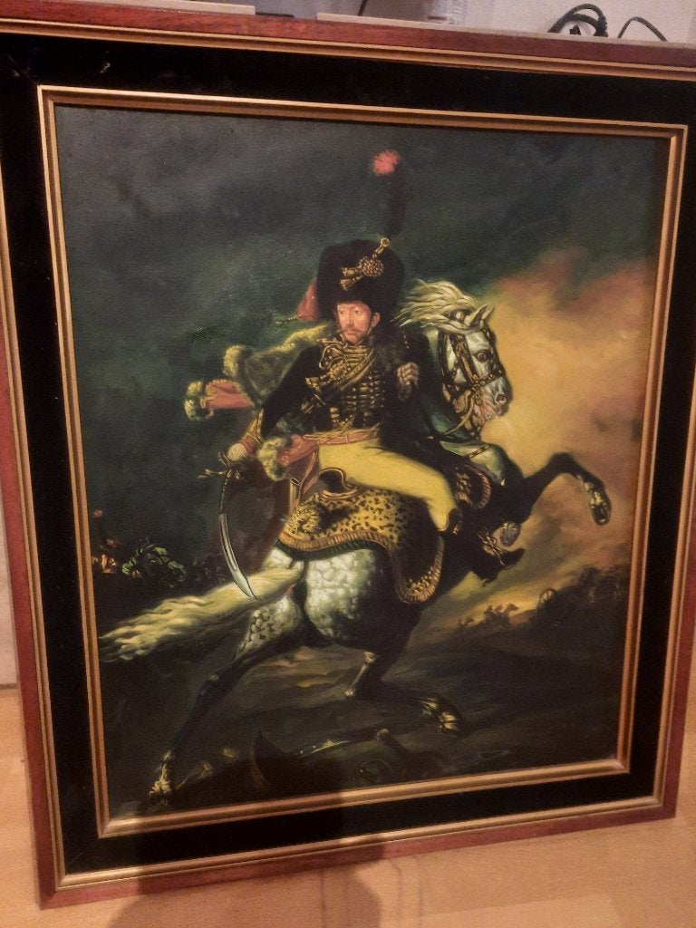 c.j.fox  Officier te paard, Antiek en Kunst, Ophalen, Doek, Olieverf, Klassiek