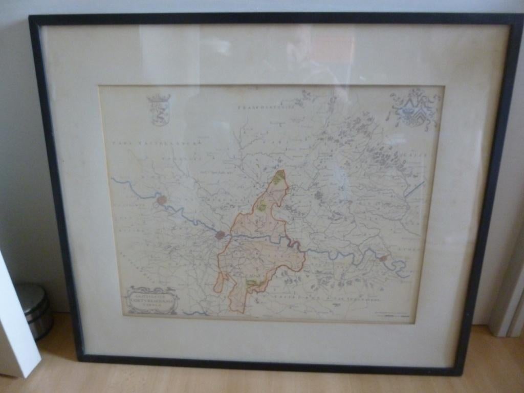 oude kaart omgeving Kortrijk - Harelbeke, Antiek en Kunst, Ophalen of Verzenden