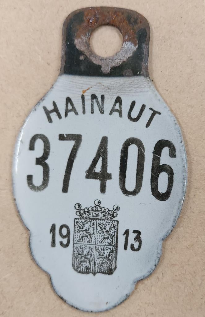 Henegouwse fietsplaat 1913, Ophalen of Verzenden, Gebruikt