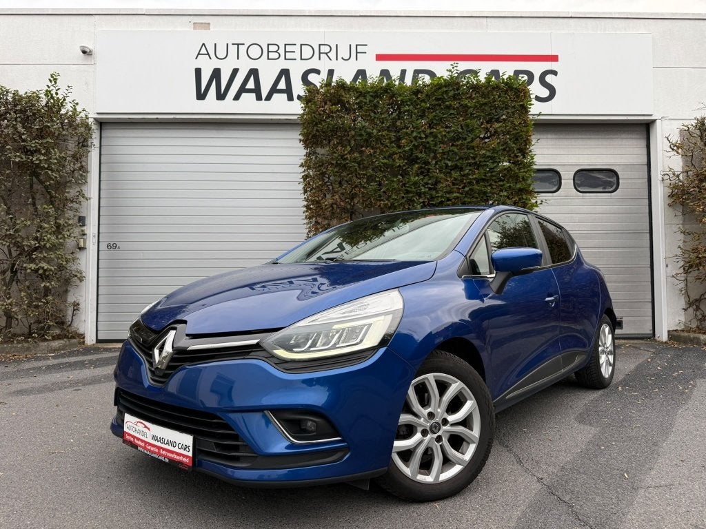 Renault Clio 1.0i | 2018 | 2018 | 132.300 KM | propere staat, Auto's, Voorwielaandrijving, Blauw, Leder en Stof, Xenon verlichting