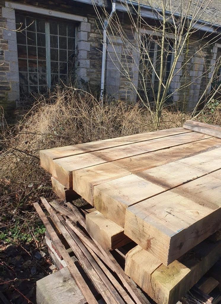 Eiken treinbielzen kopmaat 20*10 onbehandeld, Tuin en Terras, Ophalen, Balken