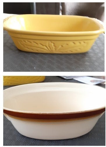 Plats pour le four en terre cuite émaillée (lot de 2), Poterie, Enlèvement, Utilisé, Autres types