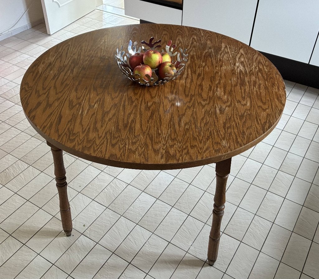Ronde houten keukentafel / eettafel / salon tafel 110 cm, Huis en Inrichting, Tafels | Eettafels, Ophalen, Rond, Hout, Zo goed als nieuw