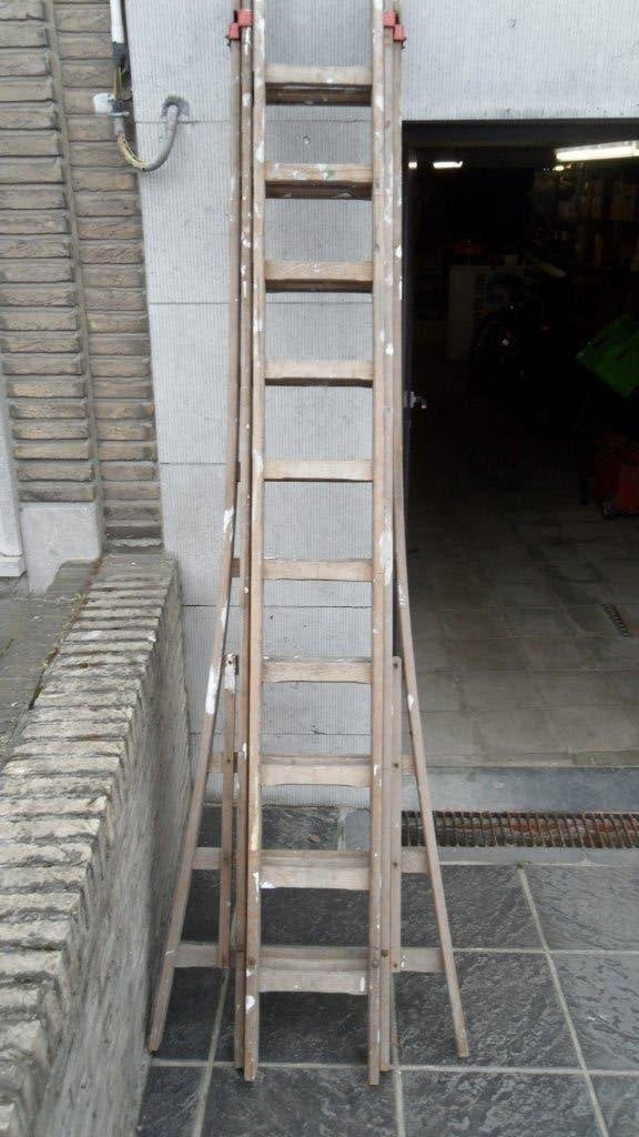 houten ladder, Doe-het-zelf en Bouw, Ophalen, Gebruikt, Ladder, Opvouwbaar of Inschuifbaar