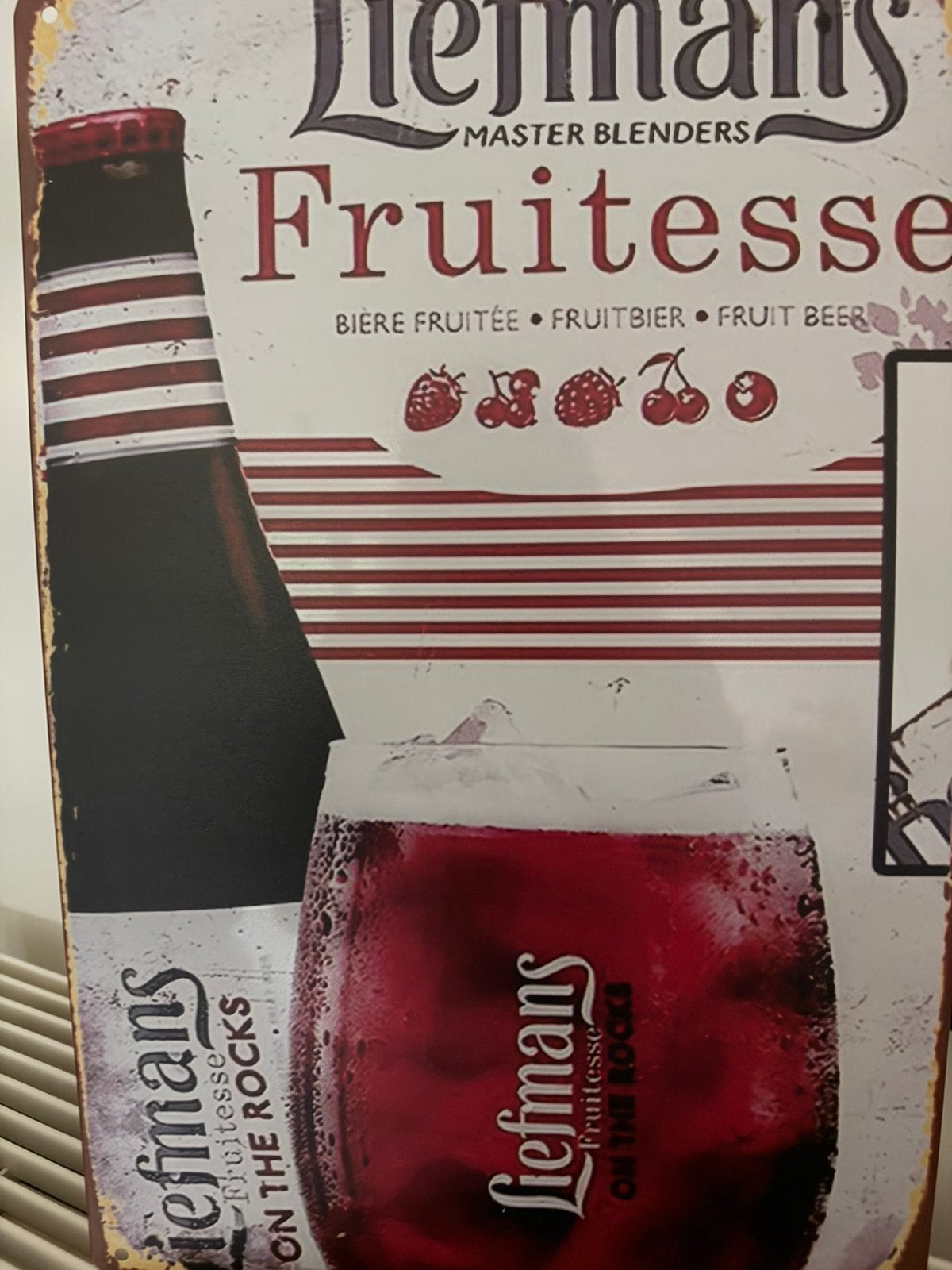 Panneau publicitaire en métal Liefmans, Enlèvement ou Envoi, Comme neuf, Panneau publicitaire