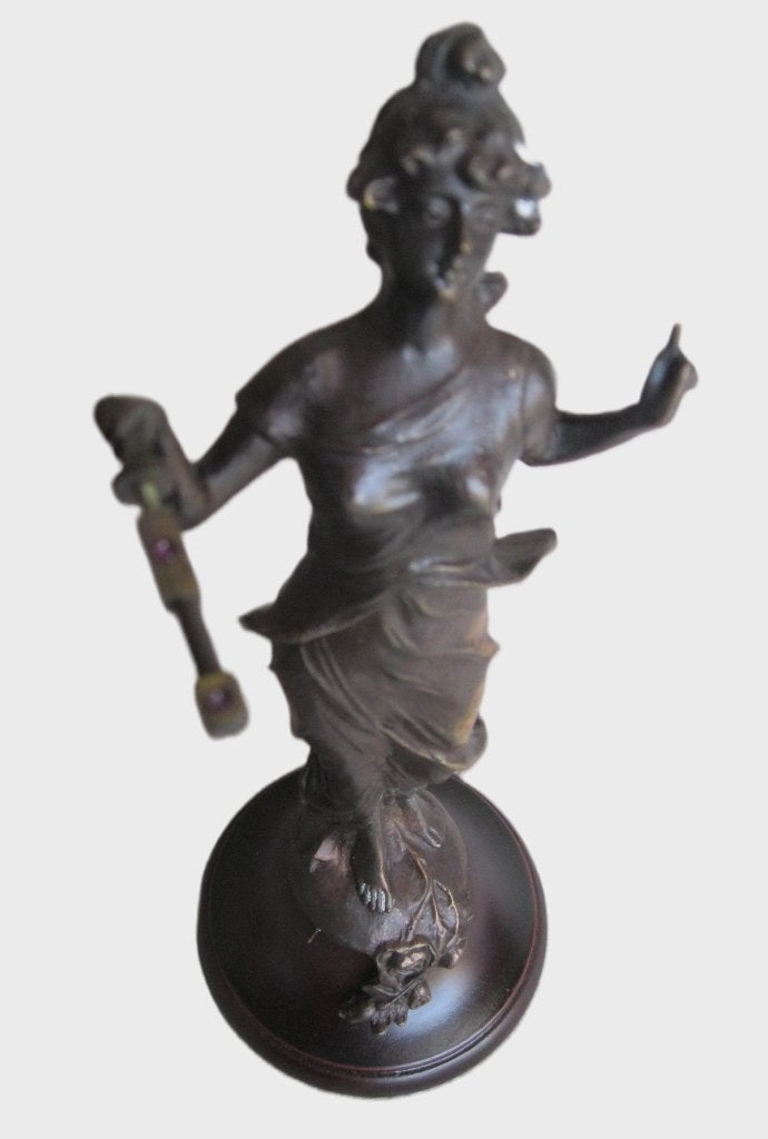 Balanceer-klok Junghans op brons beeld., Antiek en Kunst, Ophalen