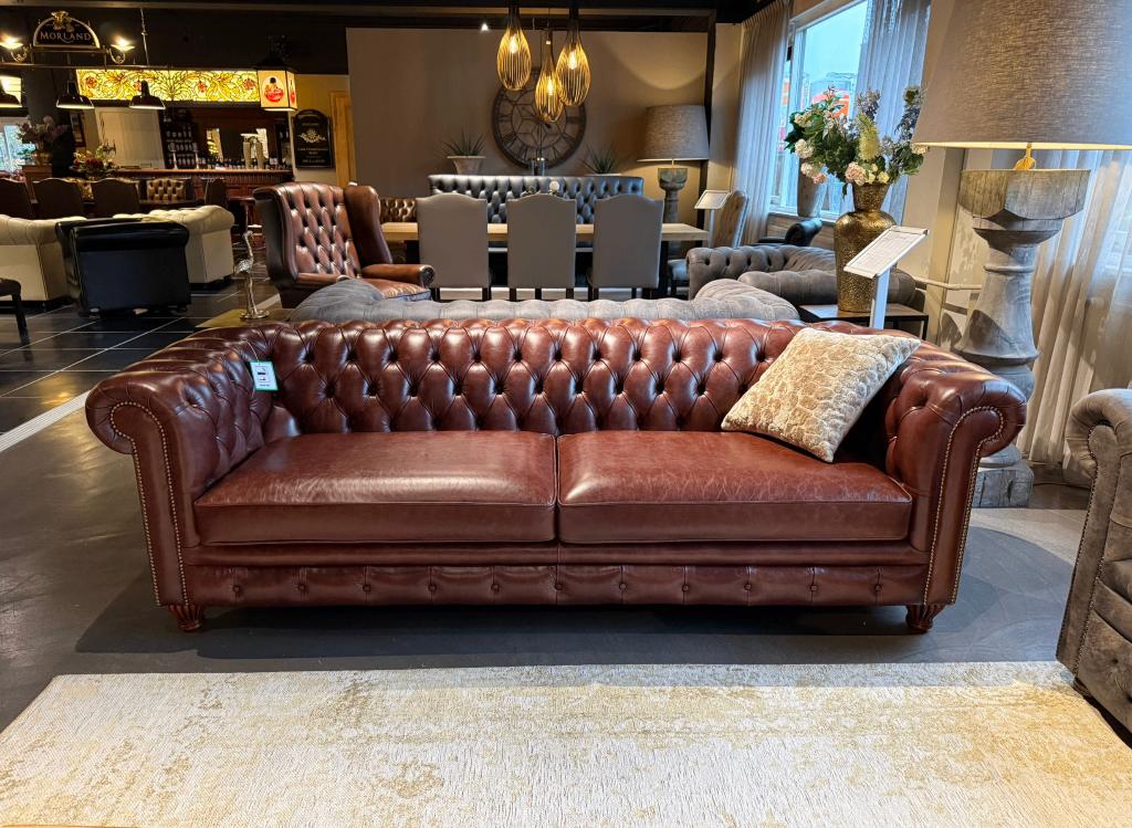 Chesterfield sofa, Verzenden, Nieuw, Classic, 200 tot 250 cm