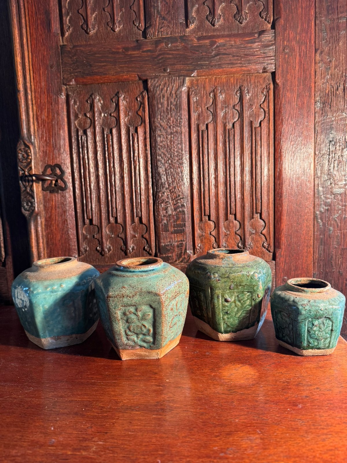 Ancien pot à gingembre chinois 4 pièces, Antiquités & Art, Enlèvement ou Envoi