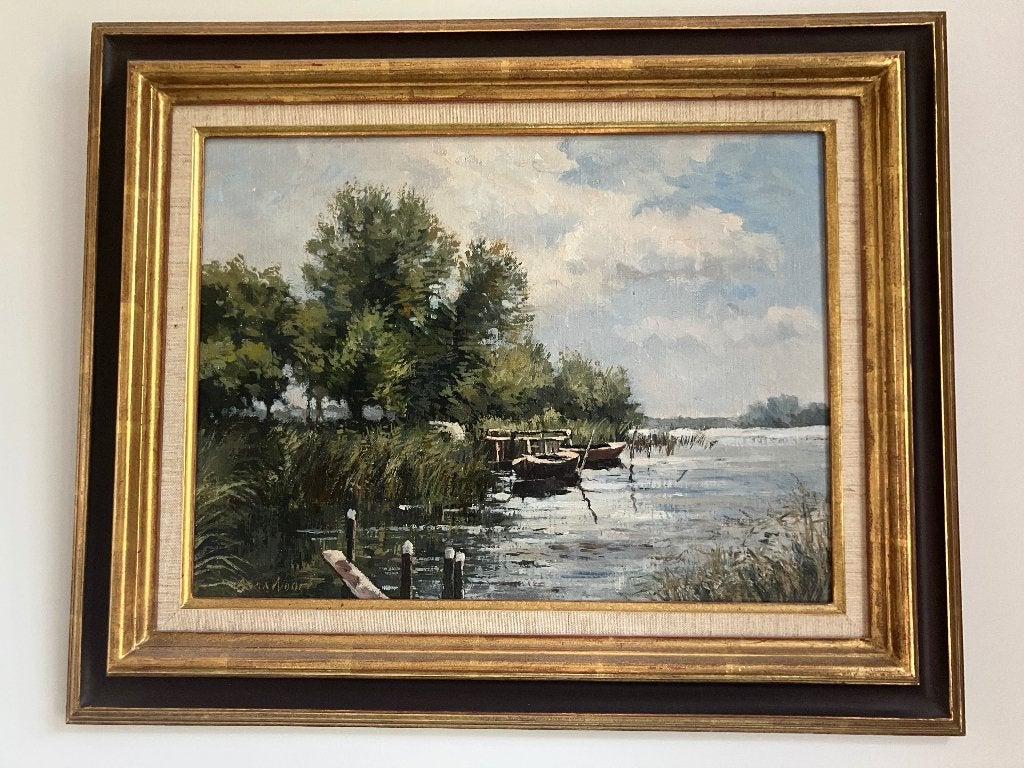Huile sur toile Van Noort, Enlèvement ou Envoi, Peinture à l'huile, Paysage, Réaliste