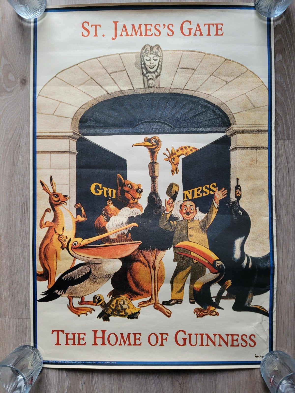 Poster van Guiness St James Gate, John Gilroy, Verzamelen, Ophalen of Verzenden, Verpakking