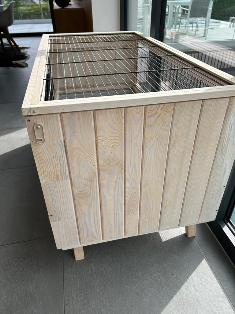 Cage lapin en bois ceruse, Cage, Cobaye, Enlèvement, Utilisé