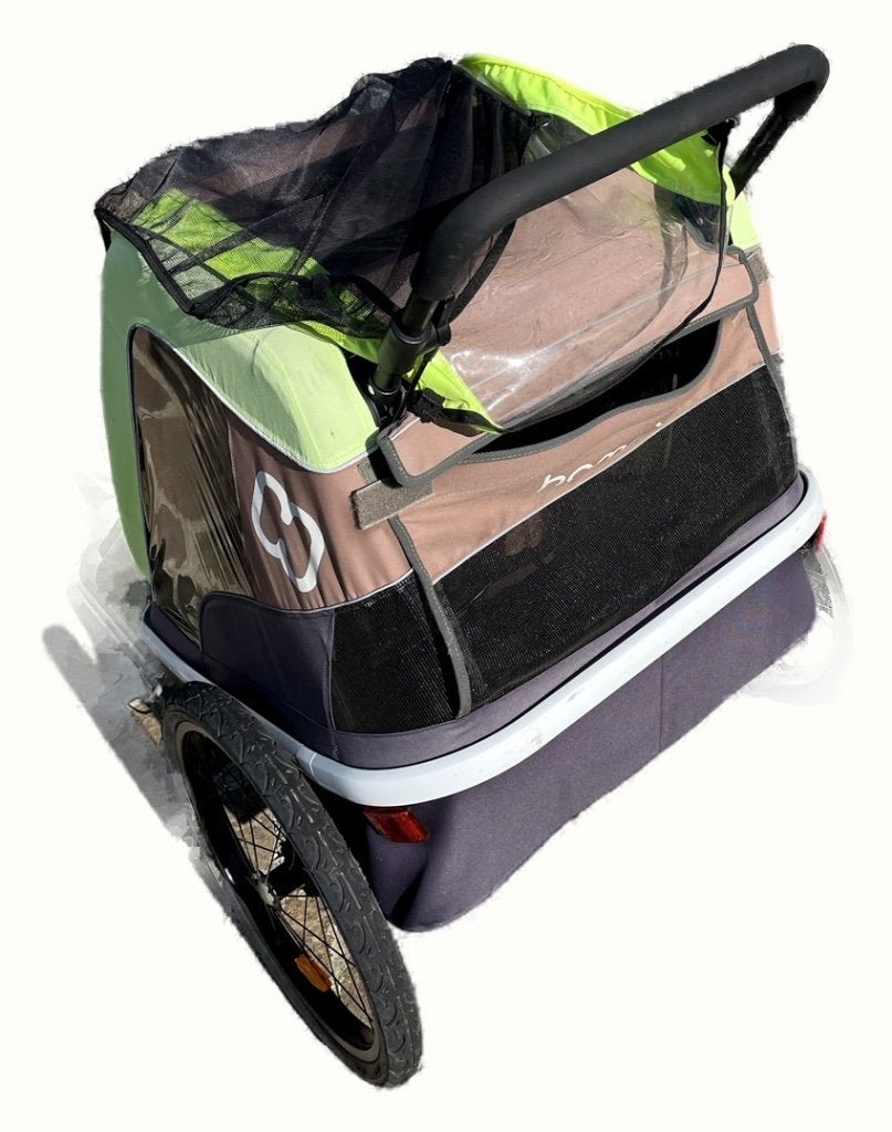 Functionele 2-zits fiets-/kinderwagenaanhanger, Fietsen en Brommers, Ophalen, Gebruikt, Opvouwbaar, 20 tot 40 kg