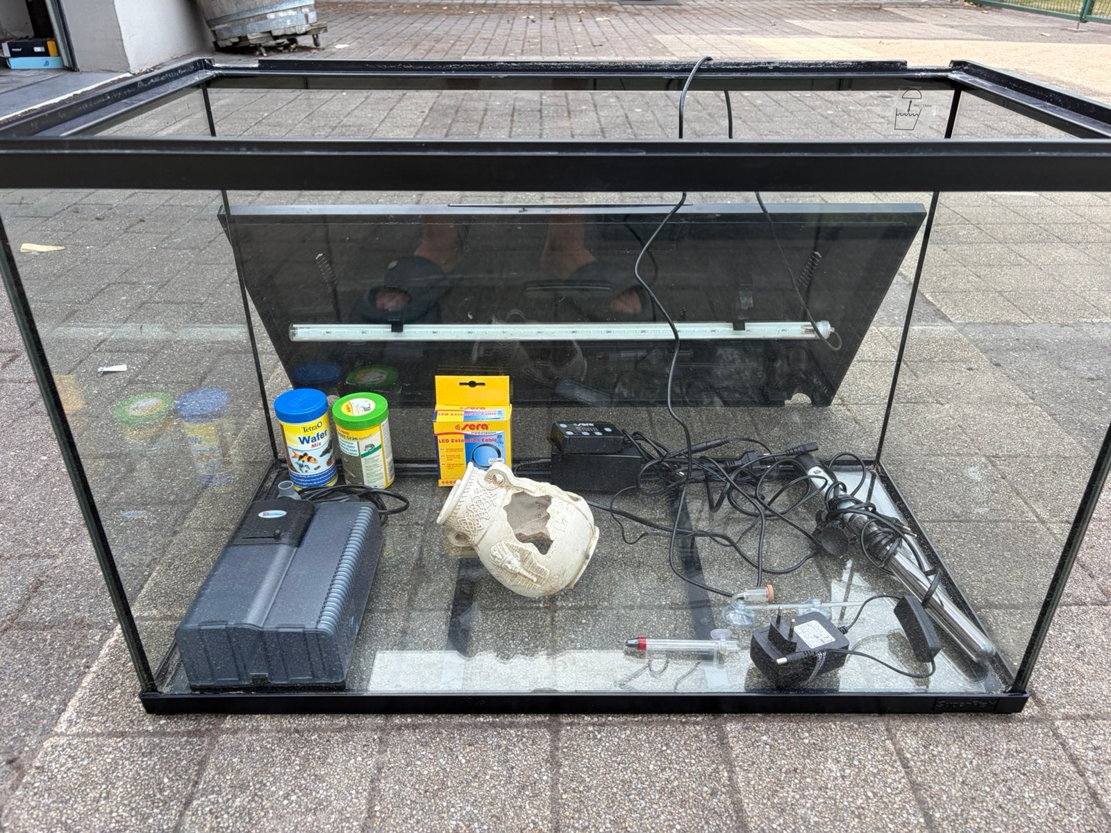 Superfish 150L aquarium compleet krasvrij – veel accessoires, Ophalen, Inclusief deksel, Zo goed als nieuw, Leeg aquarium