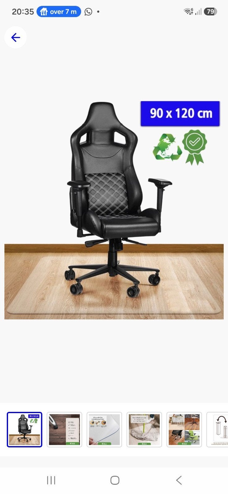 Bureaustoelmat, Ophalen