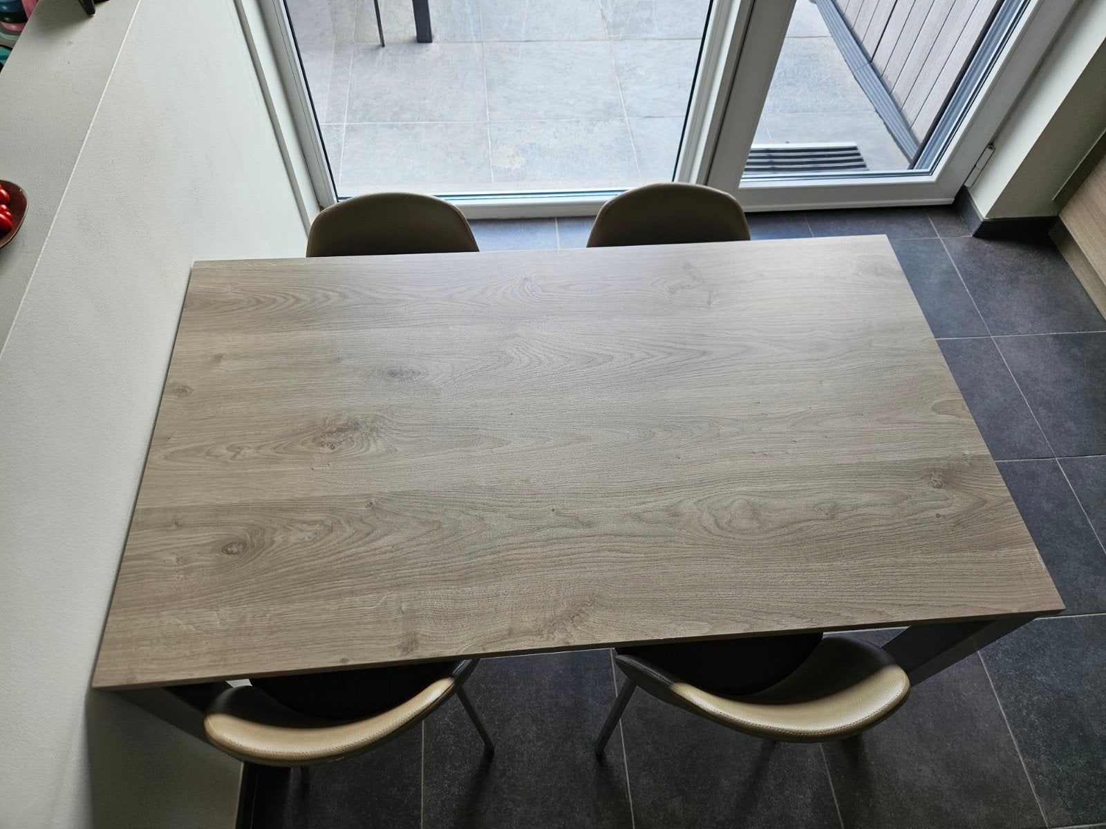 Eettafel met 4 stoelen, 100 à 150 cm, Quatre personnes, Comme neuf, Enlèvement