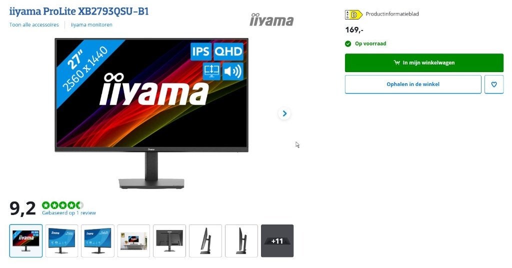 Nieuwe monitor Iiyama Prolite 1440p 27inch, Informatique & Logiciels, Moniteurs, IPS, 1 à 2 ms, 61 à 100 Hz, Inclinable