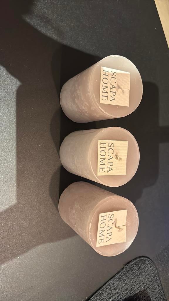 3 Nieuwe Scapa Home roze/ grech kaarsen, Ophalen, Nieuw, Kaars