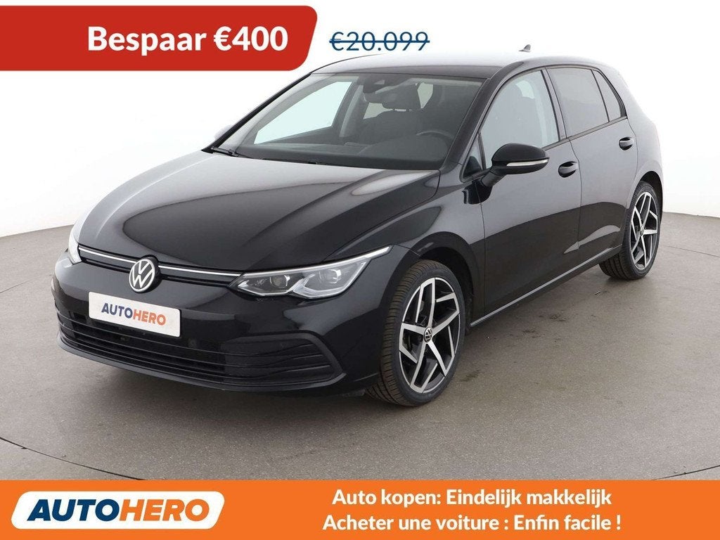 Volkswagen Golf 1.5 eTSI ACT Life (bj 2020, automaat), Auto's, Alcantara, Zwart, 5 deurs, Golf