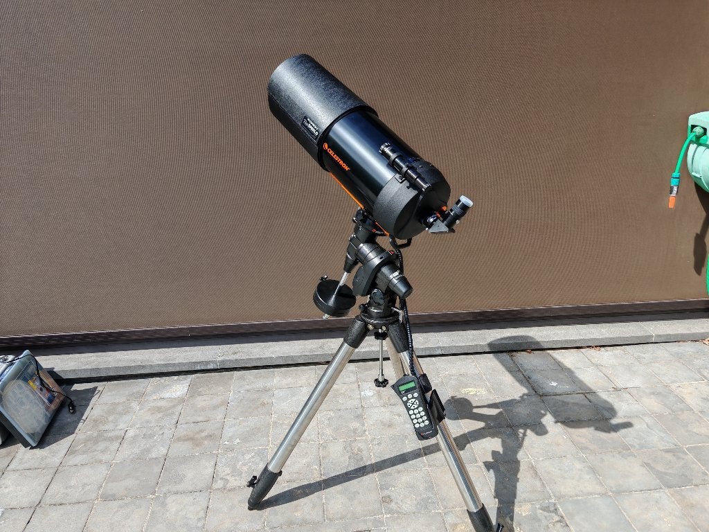 TELESCOOP CELESTRON C8 + MONTERING, Ophalen, 200 mm of meer, Met statief, Spiegeltelescoop (reflector)