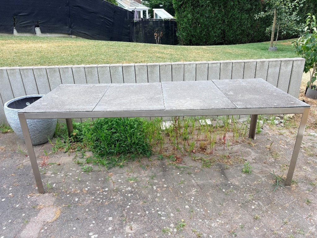 Zware inox tafel, Ophalen, Gebruikt, 200 cm of meer, 50 tot 100 cm