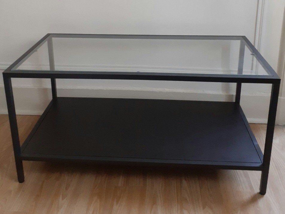 Uccle-Forest Table basse de salon rectangulaire Ikea verre, Maison & Meubles, 50 à 100 cm, Enlèvement, Utilisé, 50 à 100 cm