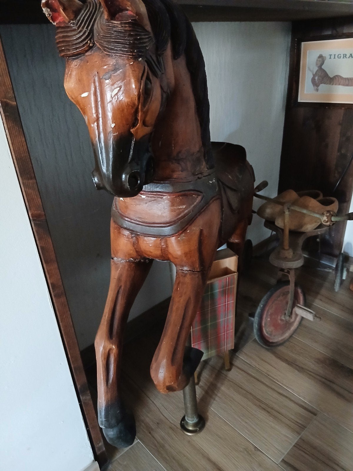 houten kermispaardje, Antiek en Kunst, Kunst | Beelden en Houtsnijwerken, Ophalen