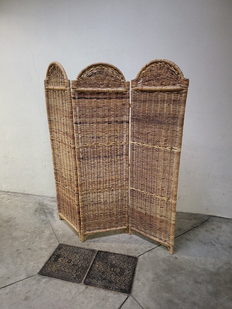 Vintage Rotan kamerscherm/paravent/scheidingswand 150xH173, Ophalen of Verzenden, Gebruikt