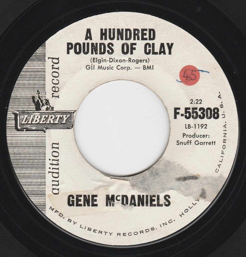 Gene McDaniels - A Hundred Pounds Of Clay * Popcorn Groove *, CD & DVD, Enlèvement ou Envoi, 7 inch, Housse de protection extérieure