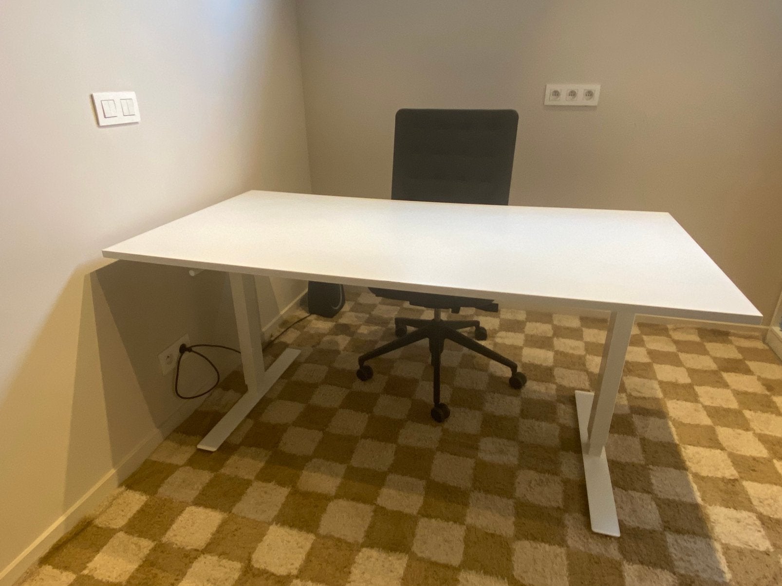 Ikea zit/sta bureau 160x80 manueel, Ophalen, Zit-sta bureau, 160 cm, Spaanplaat of MDF