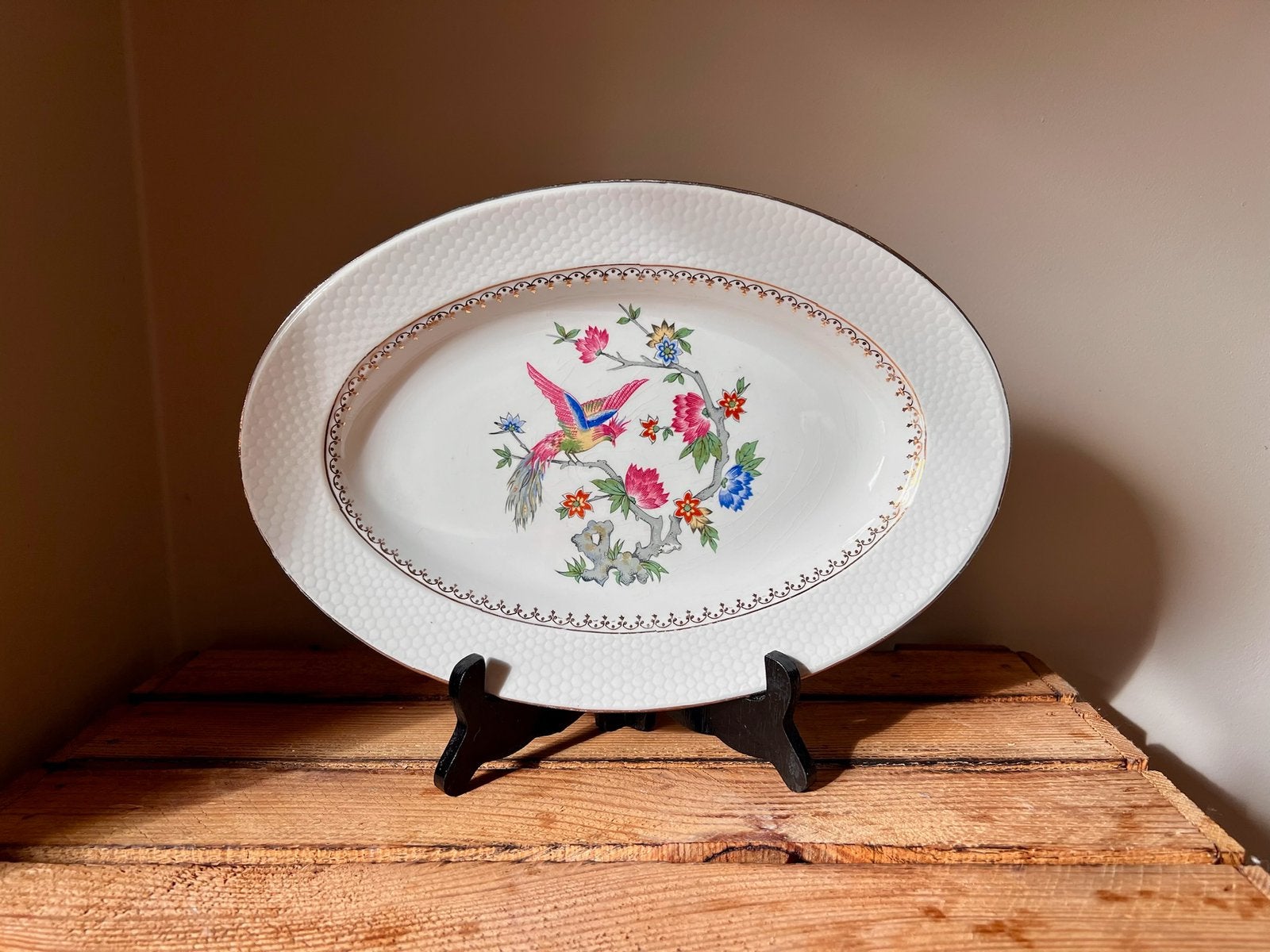 Assiette service XL rétro L'amandinoise oiseau de paradis, Enlèvement ou Envoi