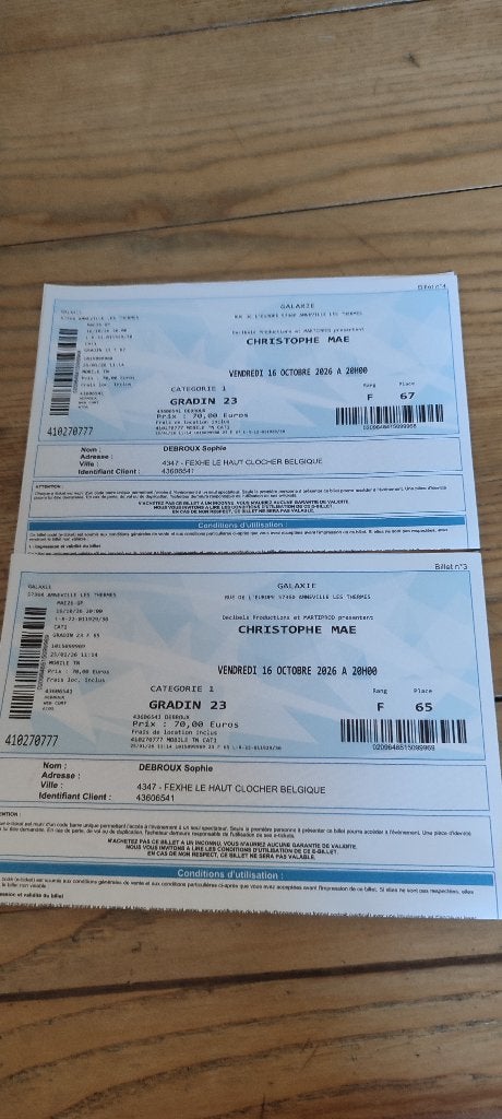kaartjes en concertkaartjes, Tickets en Kaartjes, Twee personen, Oktober