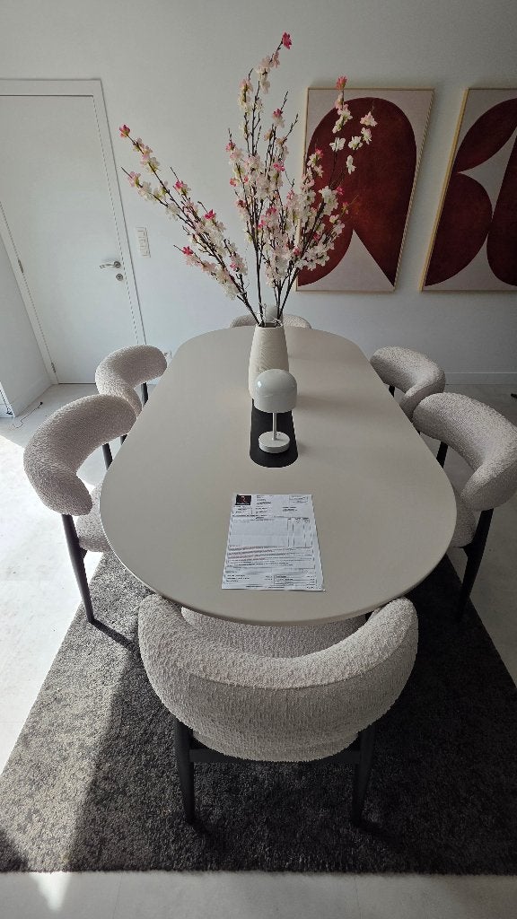 Eettafel + 6 stoelen als nieuw!, Ophalen, 200 cm of meer, 50 tot 100 cm, Zo goed als nieuw